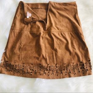 Suede mini skirt
